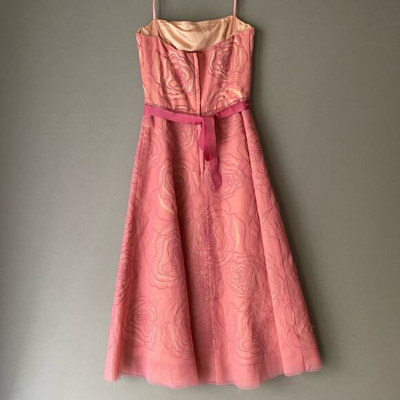 BCBGMaxAzria size 0 A- line belted midi formal dress - Picture 5 of 8